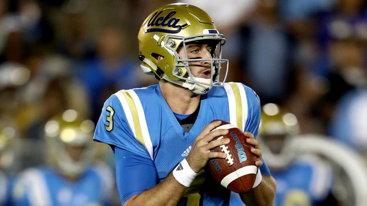 Quarterback Josh Rosen, shown during a game last season, completed 14 of 18 passes in the annual spring game Saturday.