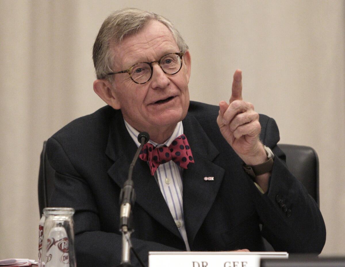 Former Ohio State president Gordon Gee wasn't a fan of a college football playoff system.