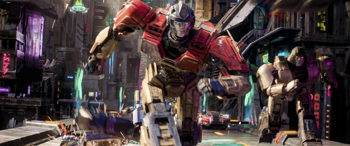 Transformers In City 'Transformers One' review: Animated prequel is well crafted - Los ...