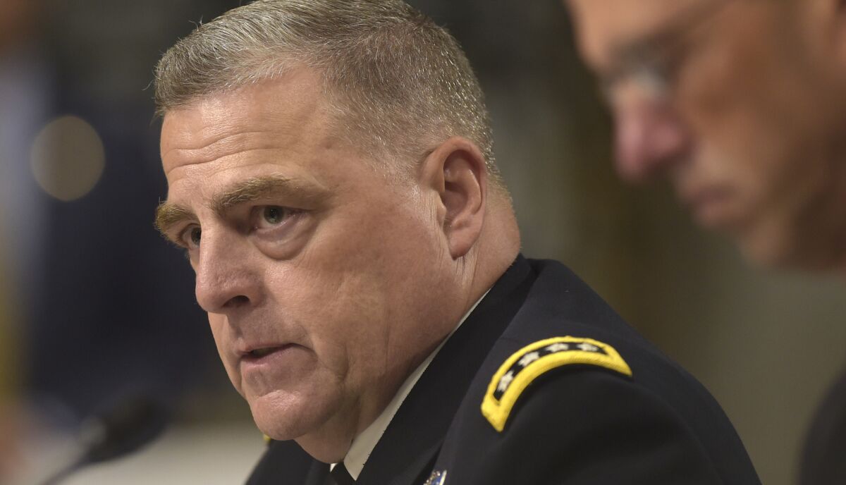 Gen. Mark Milley testifies on Capitol Hill on Sept. 15, 2016.