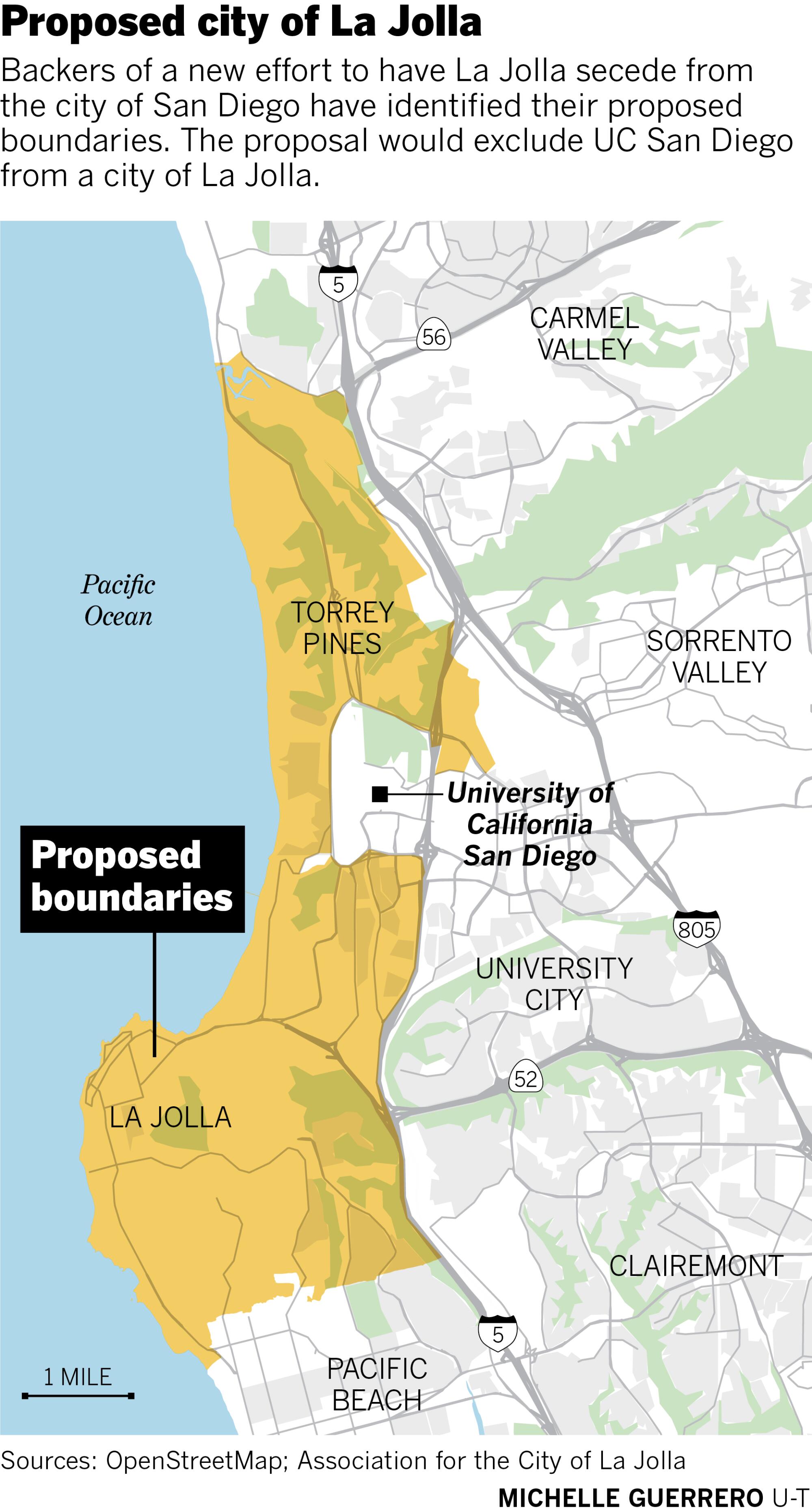 Map proposed city of La Jolla