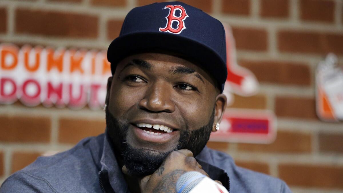 David Ortiz speaks during a news conference Sept. 30, 2016, at Fenway Park, in Boston.