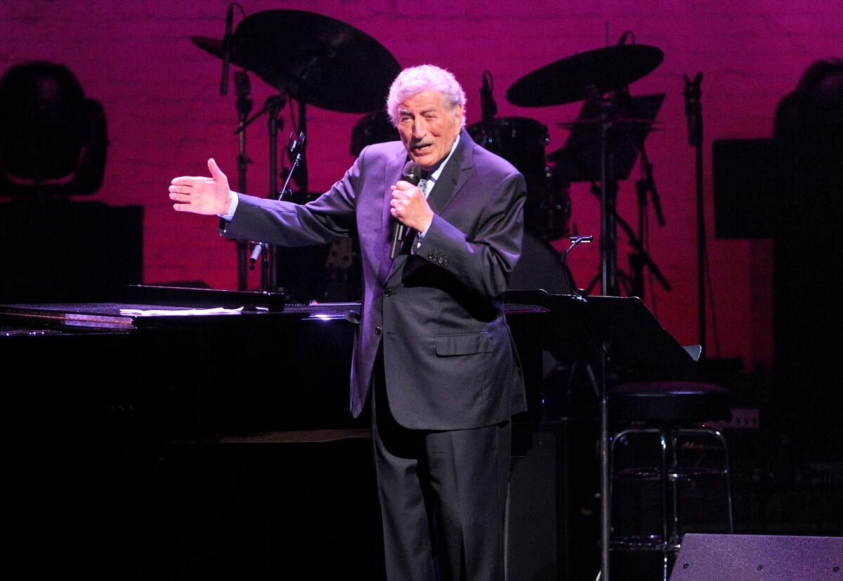 Tony Bennett performs on stage at the Jazz Foundation of America's 17th annual "A Great Night In Harlem" gala concert 