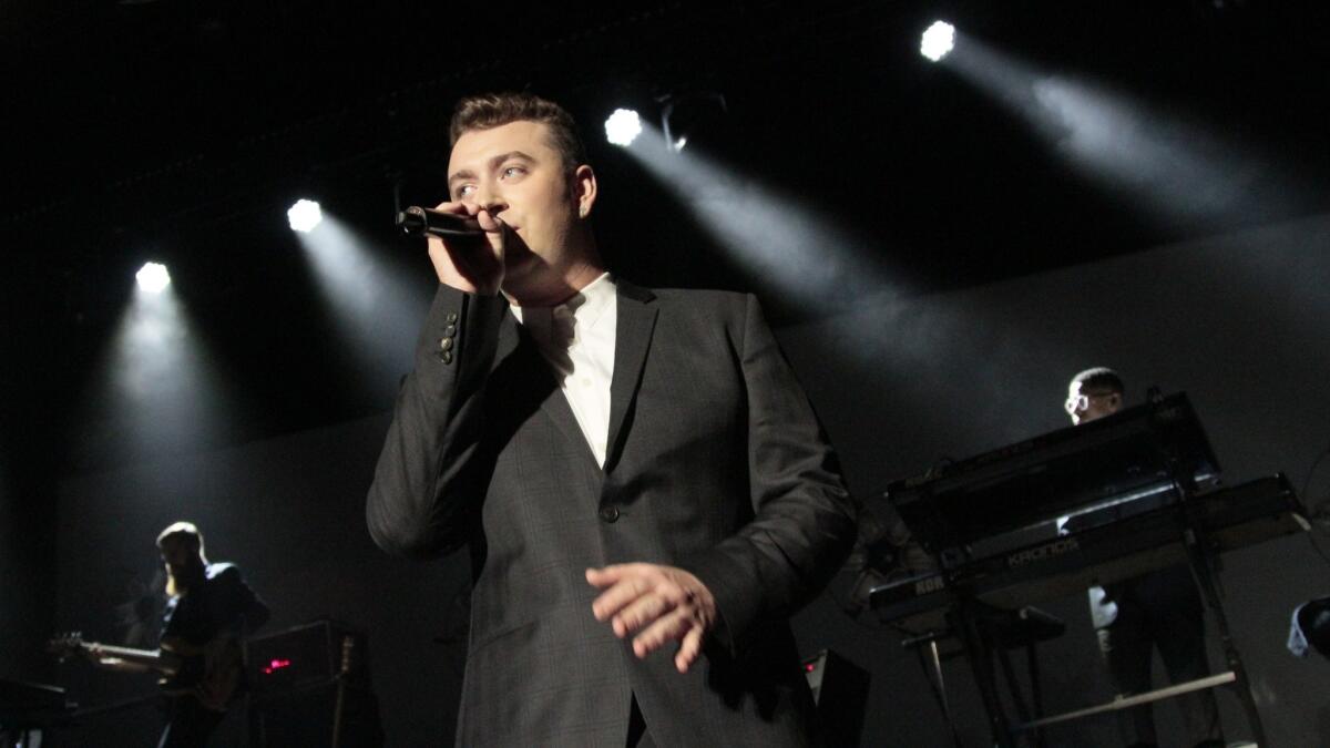 Sam Smith performs at the Greek Theatre on Sept. 29.