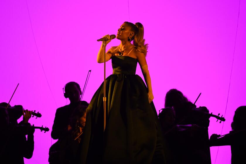 US singer-songwriter Ariana Grande performs during the 62nd Annual Grammy Awards on January 26, 2020, in Los Angeles. (Photo by Robyn Beck / AFP) (Photo by ROBYN BECK/AFP via Getty Images)