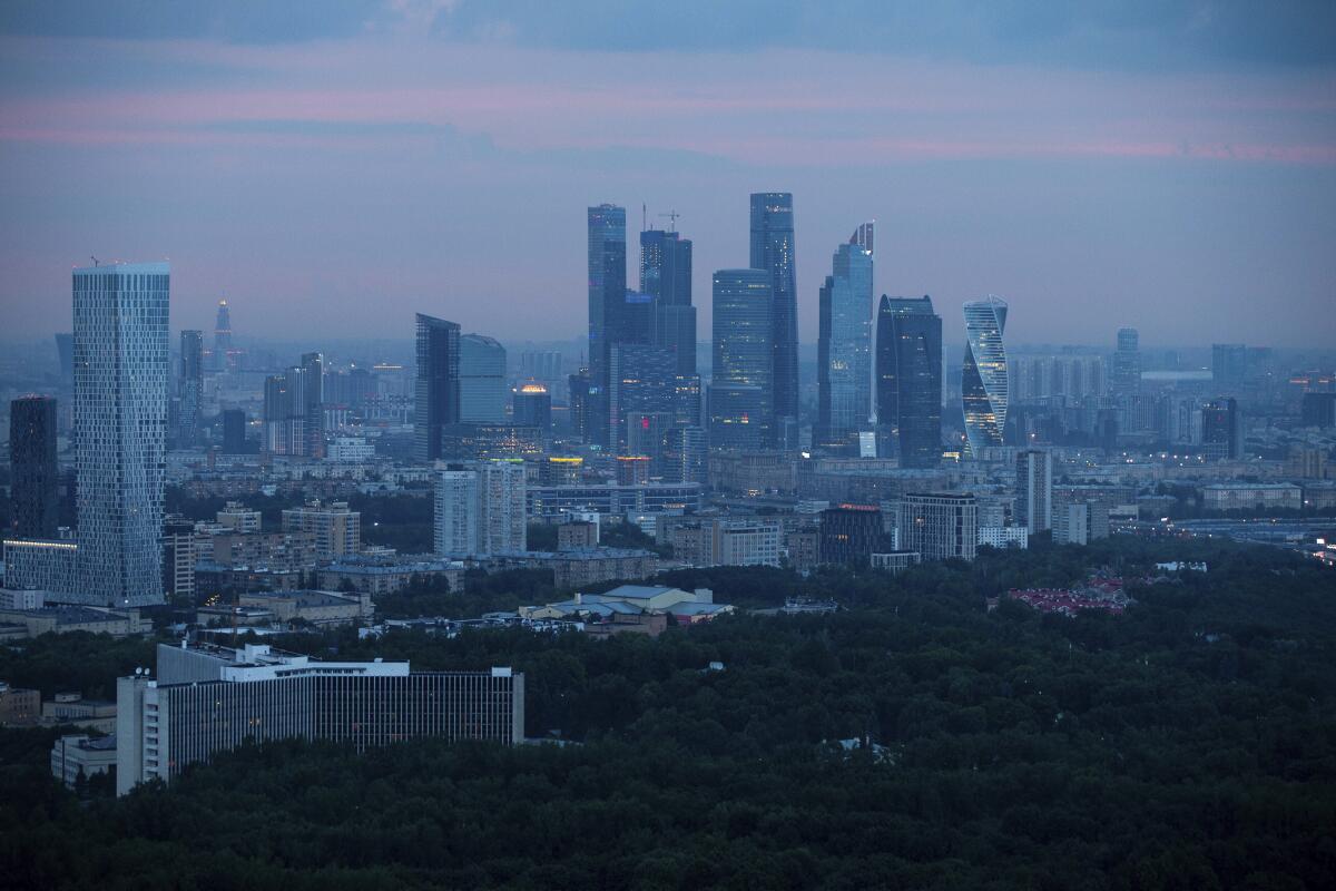 Vista panorámica de Moscú al anochecer del 15 de julio del 2018.