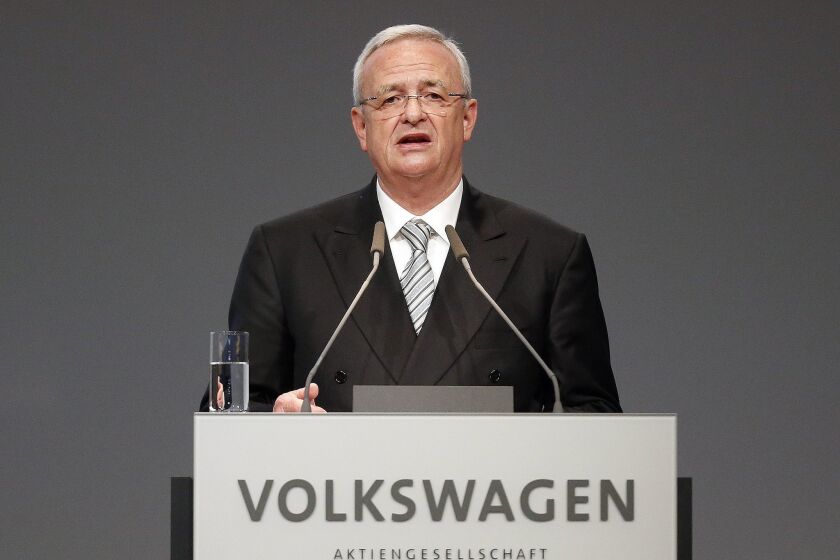 Volkswagen Chief Executive Martin Winterkorn, pictured here in in May, said in a statement Sunday that he was "deeply sorry" that the company had "broken the trust of our customers and the public."