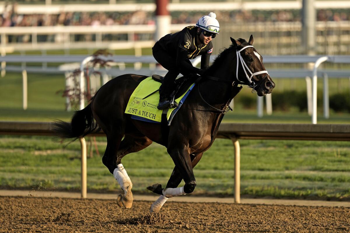 Kentucky Derby entrant Just A Touch works out at Churchill Downs