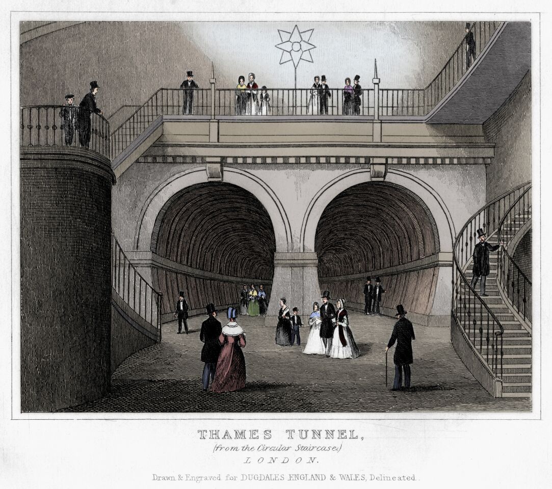 A print of the Thames Tunnel in the 19th century.