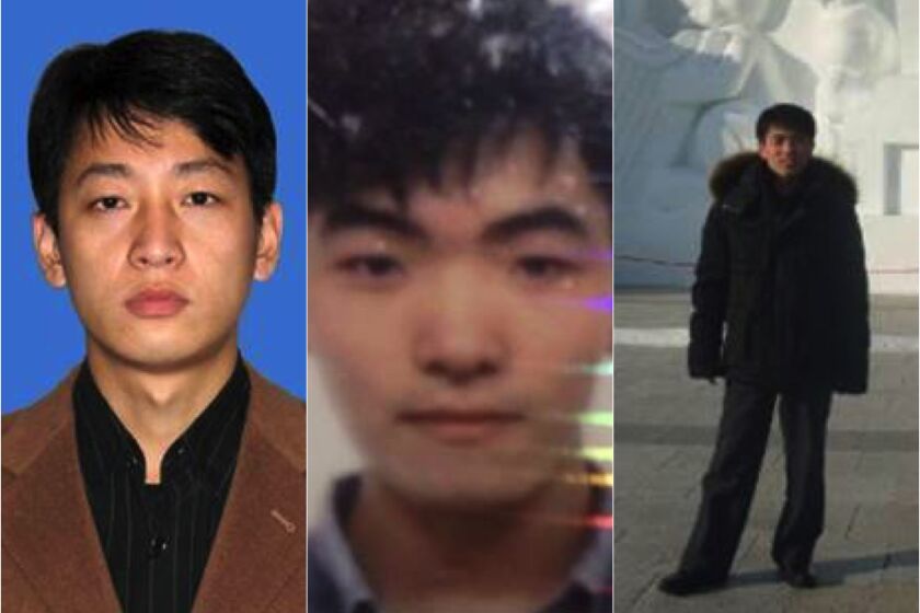 From left, Park Jin Hyok, Kim Il and Jon Chang Hyok three North Korean hackers indicted in a cyber-plot to rob banks.
