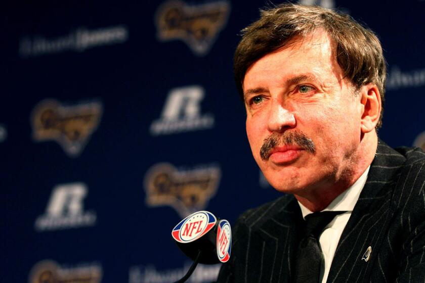 St. Louis Rams owner Stan Kroenke addresses the media in Earth City, Mo., in 2012.