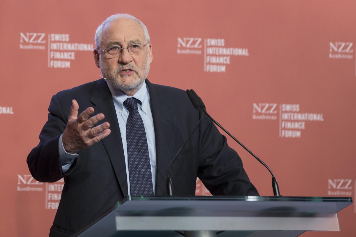 What golden age? Nobel economics laureate Joseph E. Stiglitz at a recent speech in Bern, Switzerland.