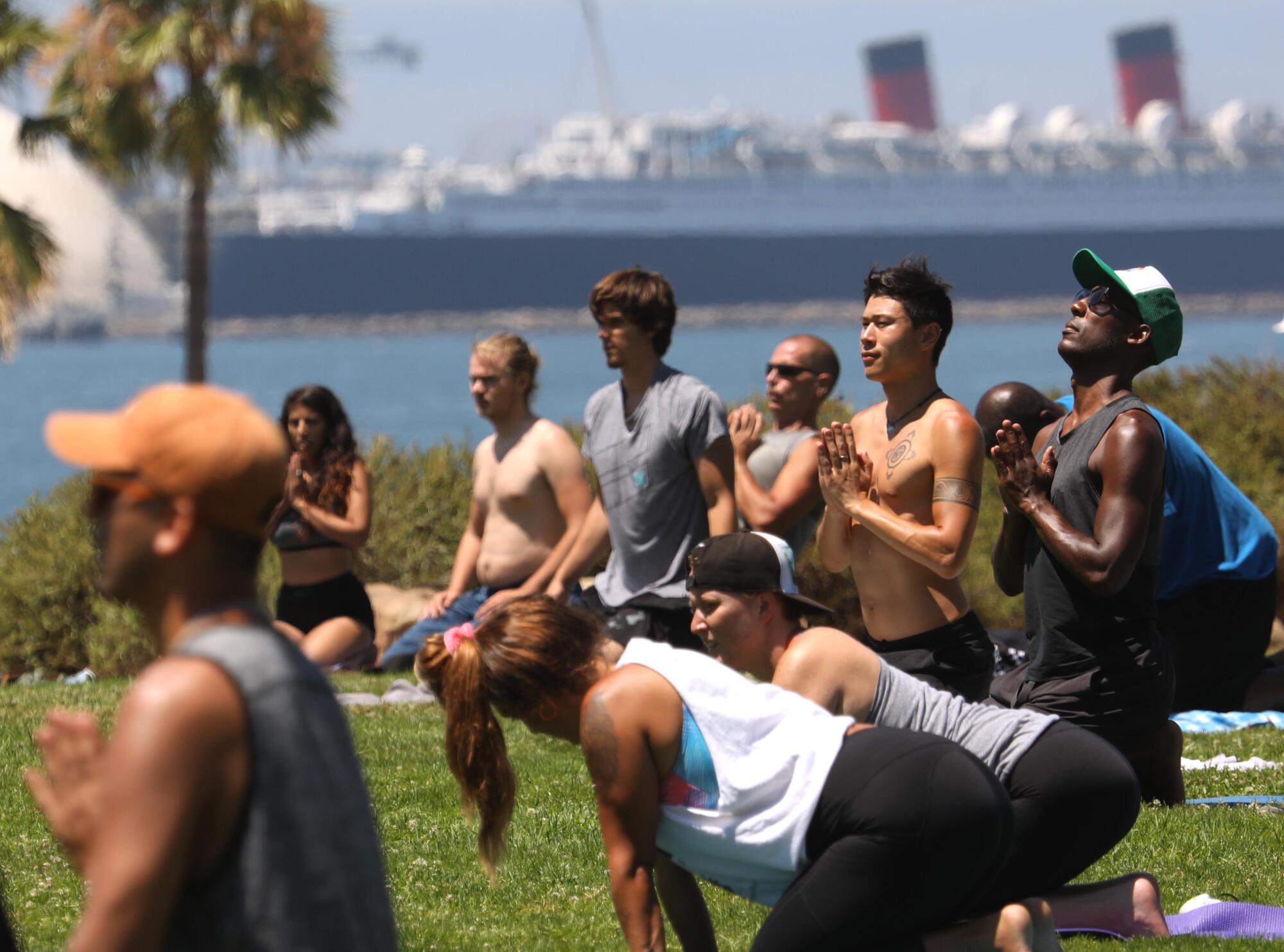 Outdoor yoga in Long Beach