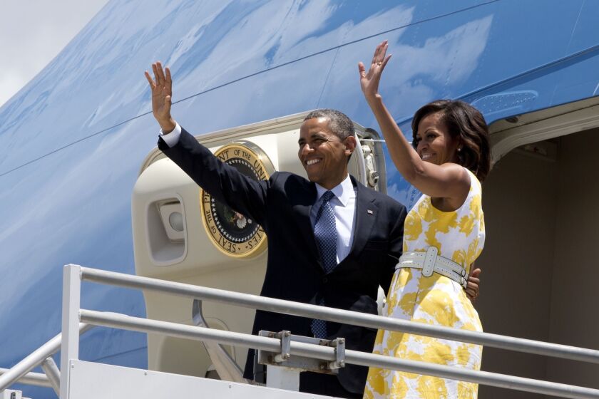 The Obamas leave Orlando on Saturday en route to Martha's Vineyard for a family vacation.