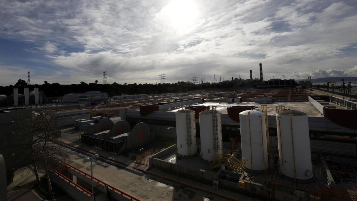 A view of the Hyperion Water Reclamation Plant in Los Angeles on Feb. 21, 2019.