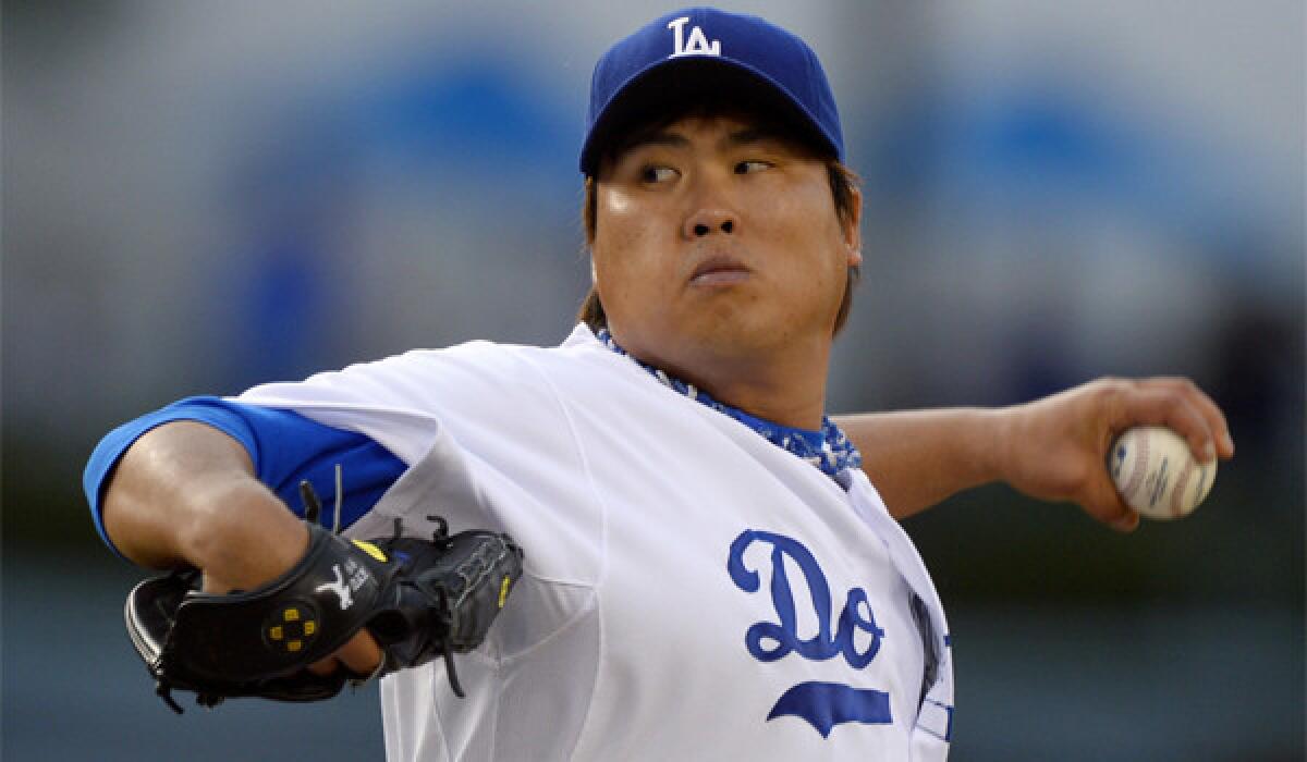 Dodgers starter Hyun-Jin Ryu pitched seven quality innings against Philadelphia on Saturday night.