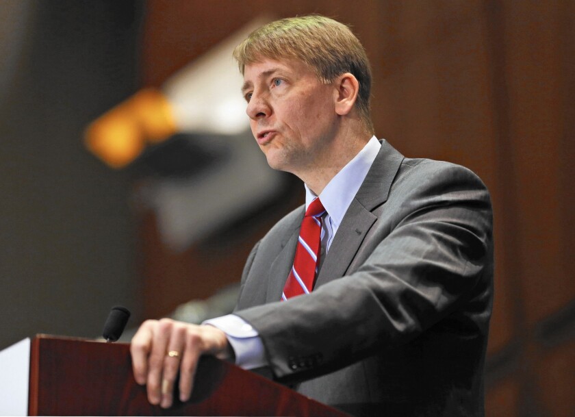 Richard Cordray,director of the Consumer Financial Protection Bureau, says arbitration clauses “severely limit consumers’ options.”