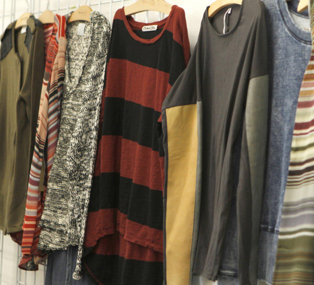 A selection of tops from Michael Stars' 2013 fall line, which is set to launch in July at the Michael Stars store that's scheduled to open June 29 at the Malibu Country Mart.