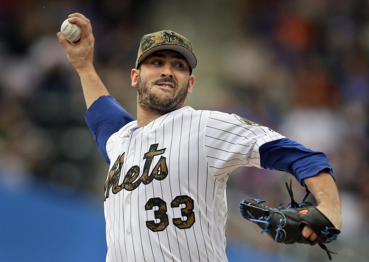 Mets starting pitcher Matt Harvey throws during the first inning against the White Sox on May 30.