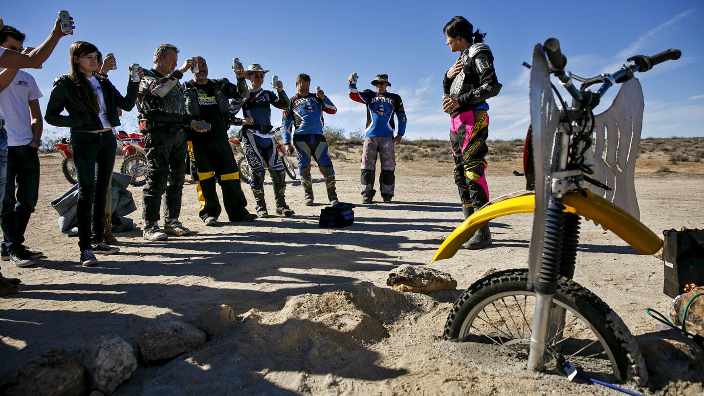 Mojave Desert memorial to fallen motorcycle riders