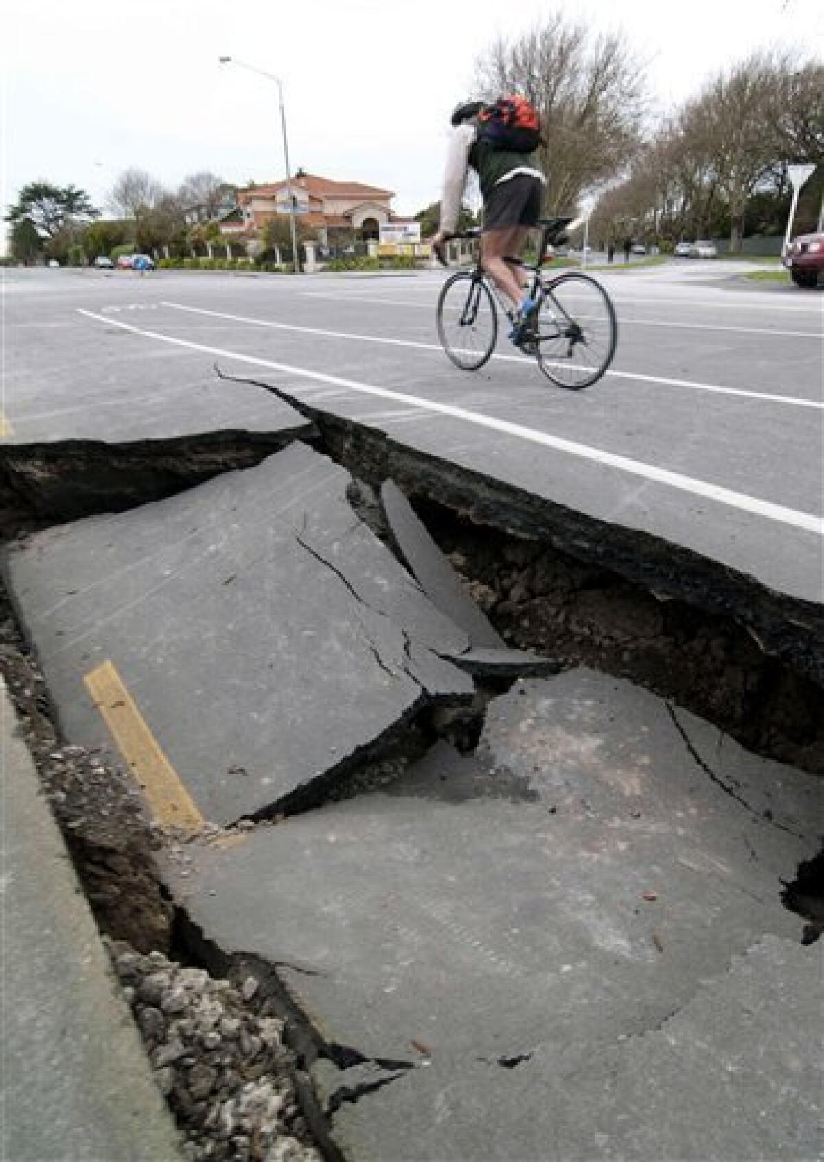 earthquake cracked road