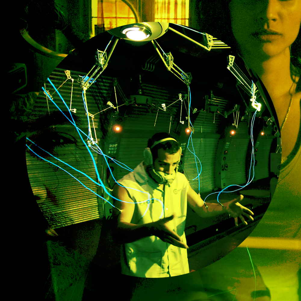 Stills from "Sleep Dealer" and image of Alex Rivera