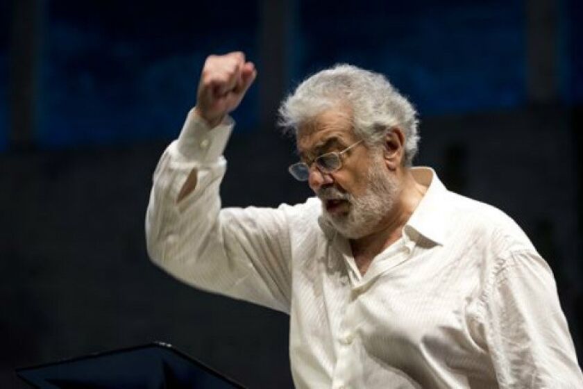 Placido Domingo during a recent rehearsal for "Giovanna d'Arco" at the Salzburg Festival in Austria.