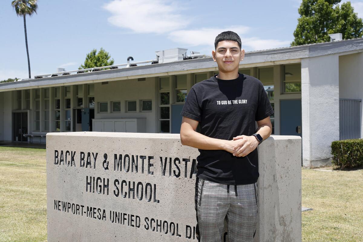 Back Bay High senior Nathan Bautista, 18, is headed to Rio Hondo College in El Monte to study architecture in the fall.