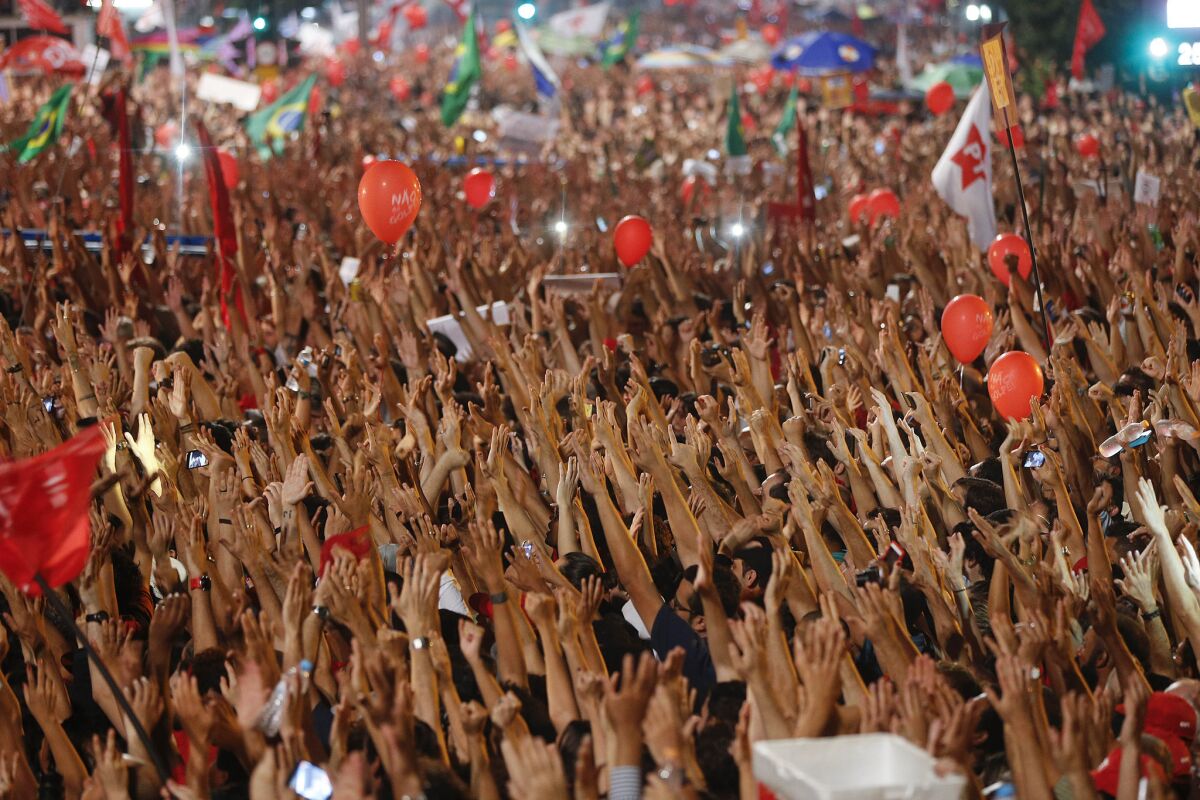 On Friday, thousands in Sao Paulo, Brazil, attended a rally in support of Brazil's President Dilma Rousseff and former President Luiz Inacio Lula da Silva.