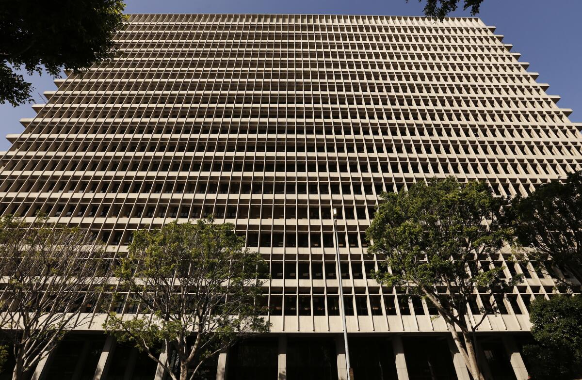 The Clara Shortridge Foltz Criminal Justice Center in downtown Los Angeles. 