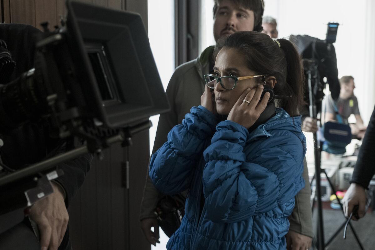 Director Veena Sud on the set of "The Lie."