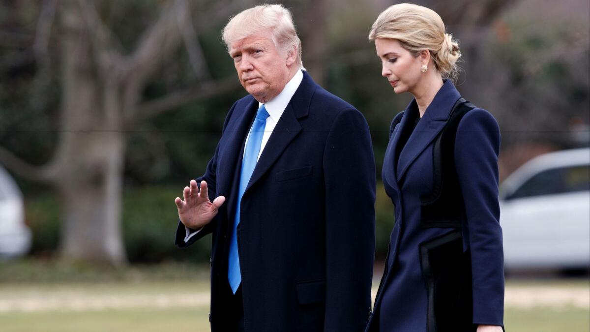 The people's business, or their own? President Donald Trump and daughter Ivanka at the White House earlier this month.