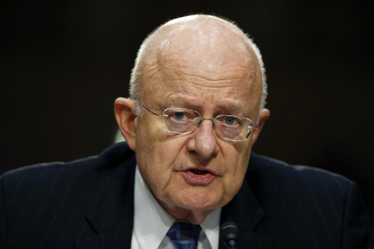 National Intelligence Director James Clapper testifies on Capitol Hill in February.