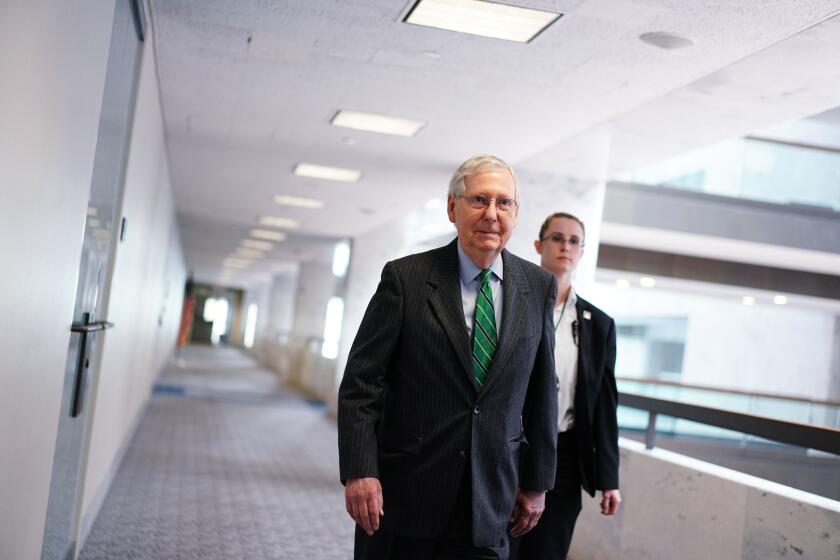 House Majority Leader Mitch McConnell, R-KY, arrives for the Republican policy luncheon at the Hart Senate Office Building in Washington, DC on March 19, 2020. (Photo by MANDEL NGAN / AFP) (Photo by MANDEL NGAN/AFP via Getty Images)