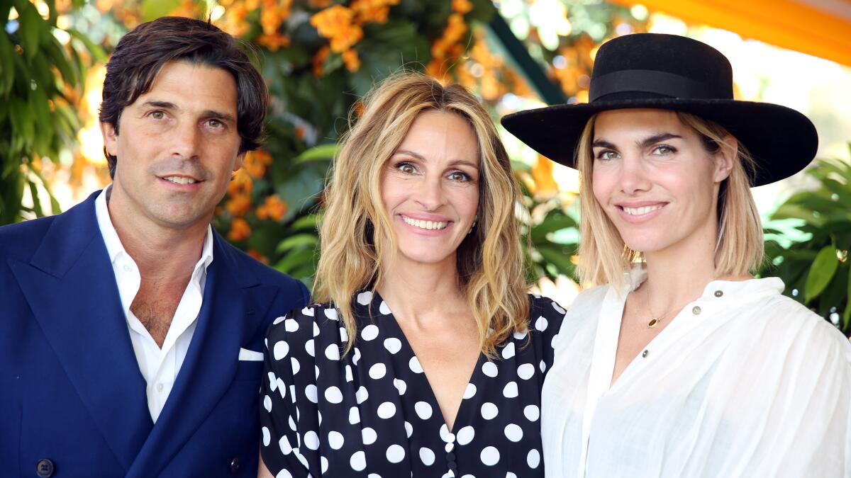 Julia Roberts Wears Polka Dot Dress at Polo Event