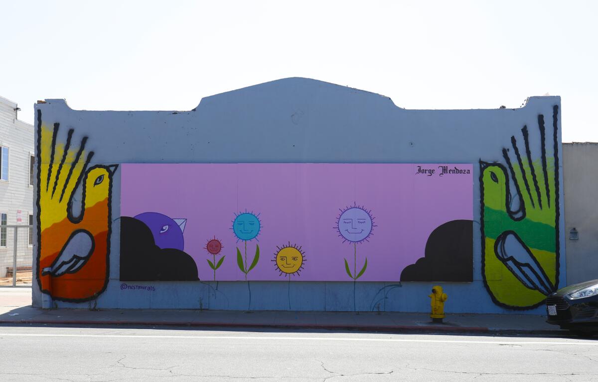 One of two large murals located on San Ysidro Blvd across from the Front Gallery in San Ysidro.