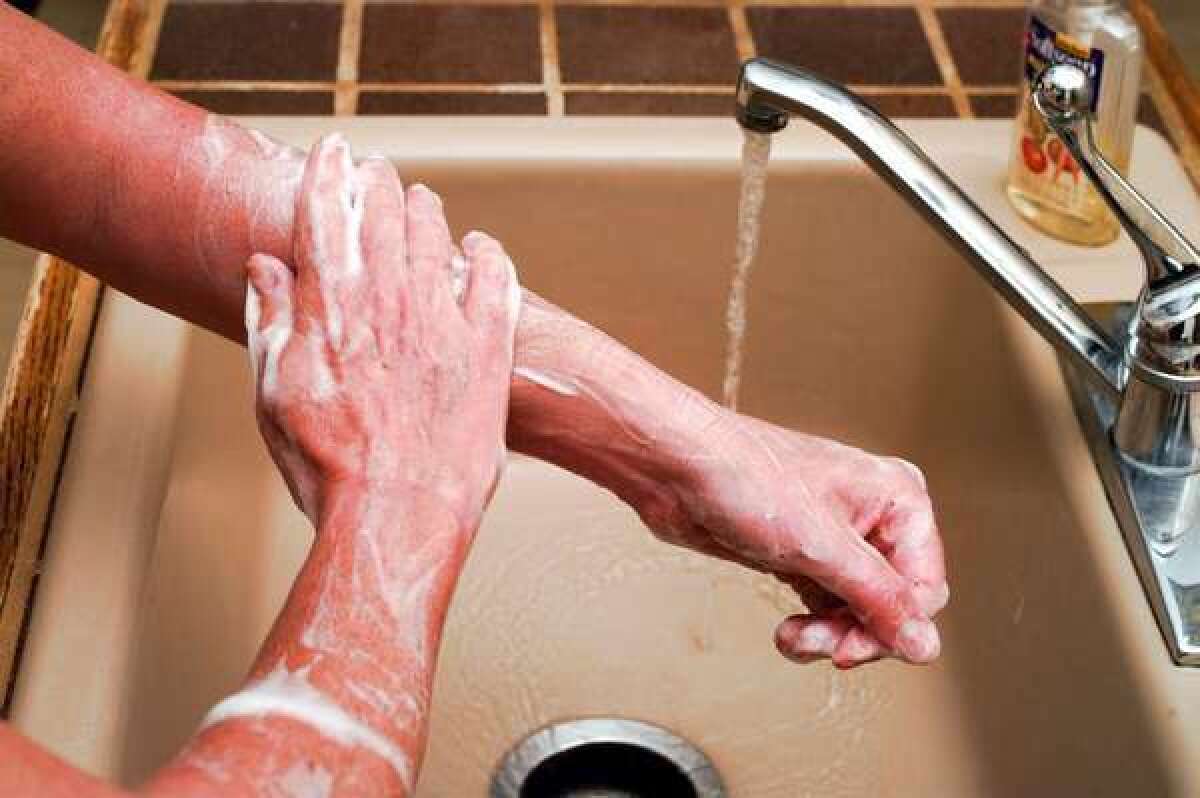 Wash hands and all surfaces before handling meat and thoroughly clean the surfaces again after.