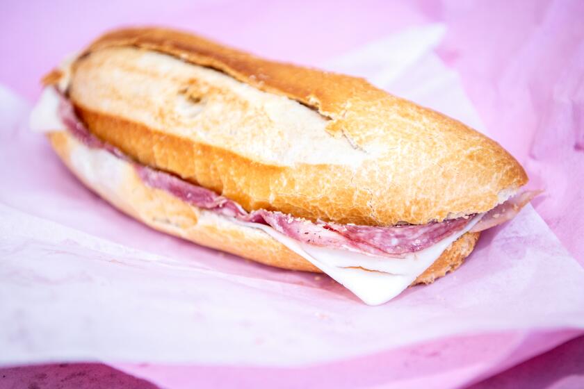 PASADENA, CA - JULY 07: "the sandwich" from Roma Market on Tuesday, July 7, 2020 in Pasadena, CA. (Mariah Tauger / Los Angeles Times)