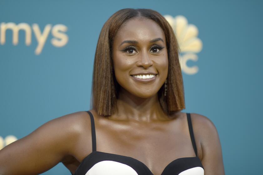 Issa Rae arrives at the 74th Primetime Emmy Awards on  Sept. 12, 2022, at the Microsoft Theater in Los Angeles. 