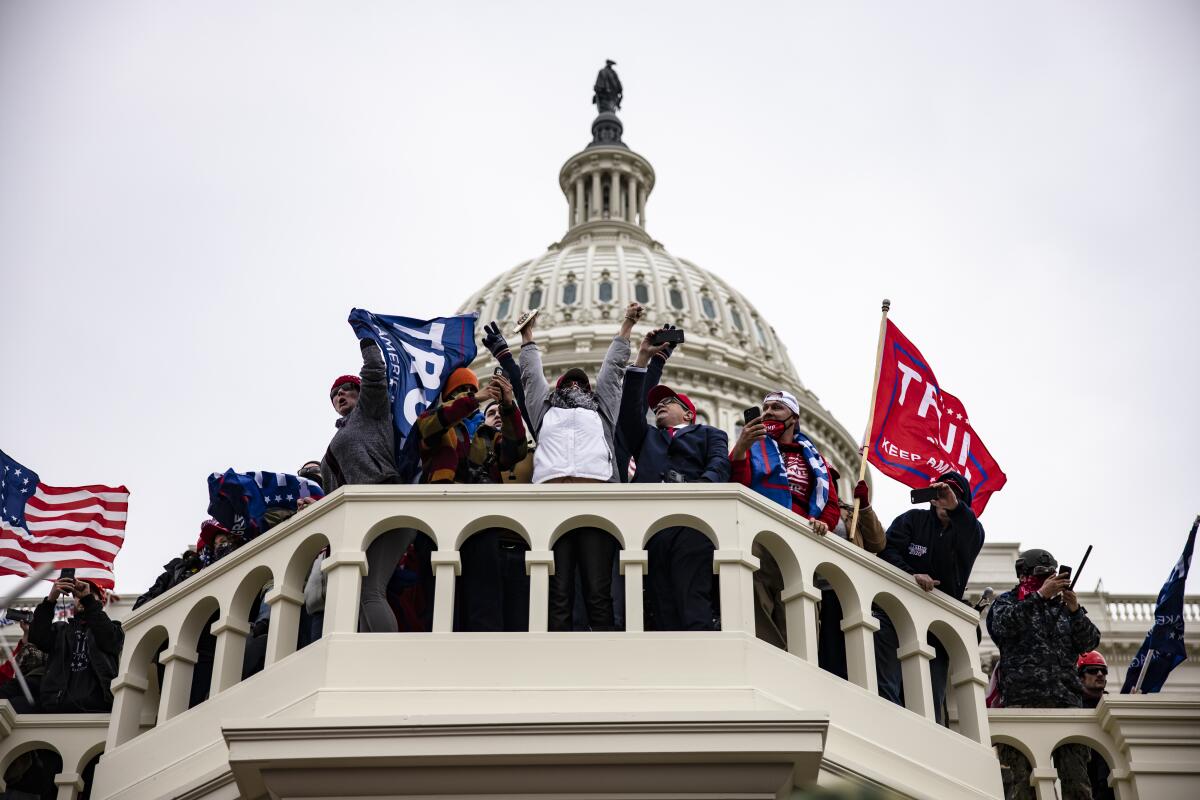Pro-Trump supporters storm the U.S. Capitol.