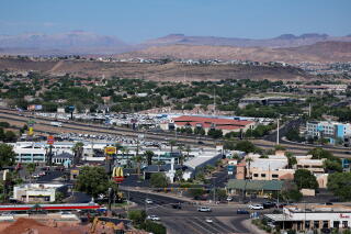 A general view of businesses in St. George, Utah, on Wednesday.