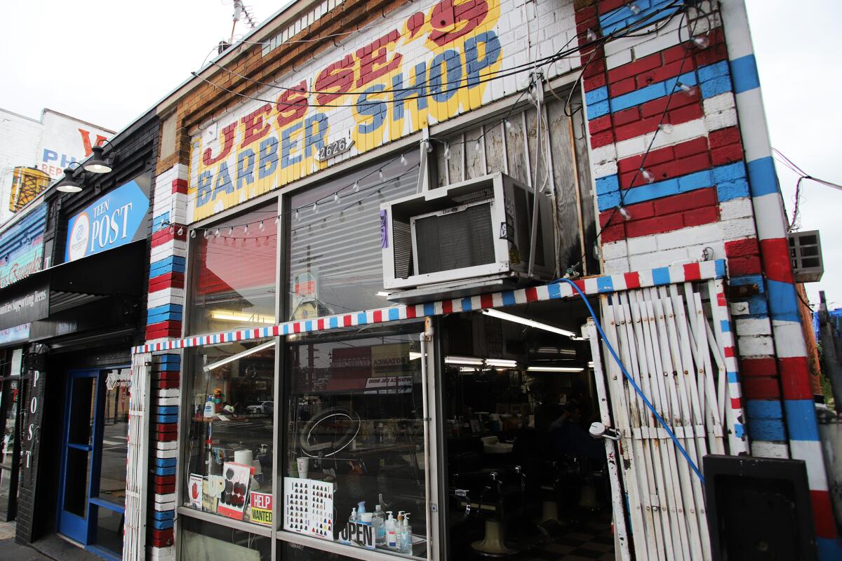 Jesse's Barber Shop, a location for the film "Blood In Blood Out"