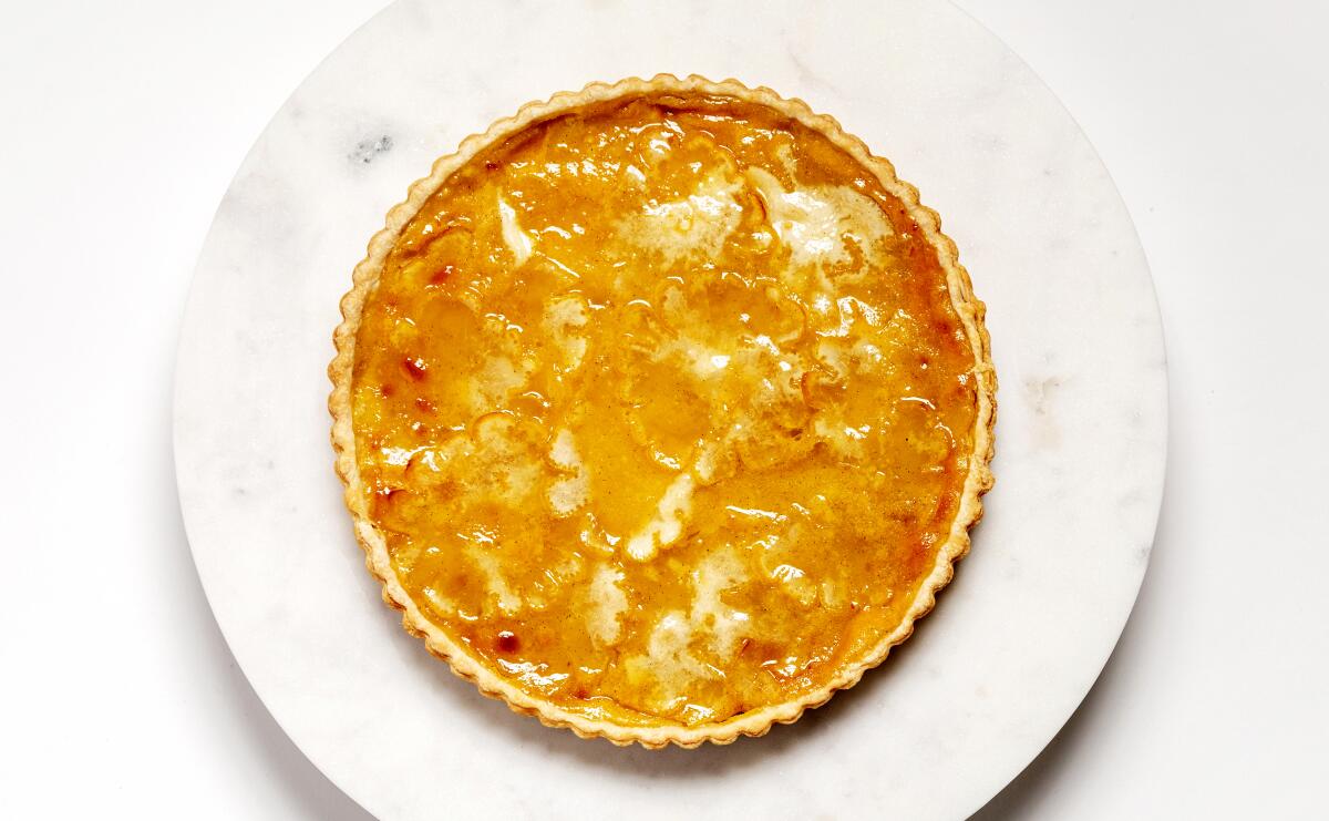 Slices of Buddha's hand make for a stunning filling to a bright, Shaker-style tart.