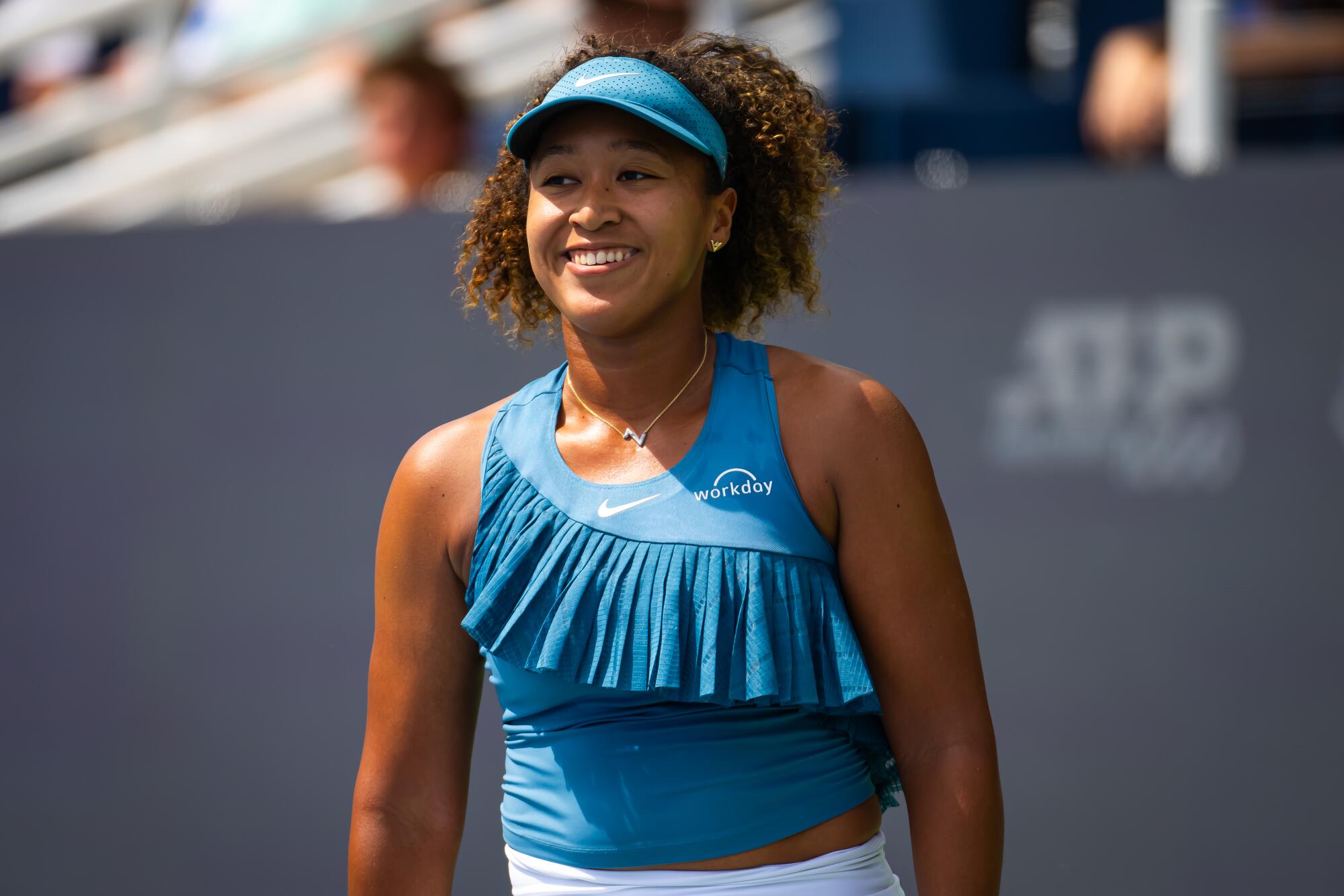 Naomi Osaka smiles at the Cincinnati Open