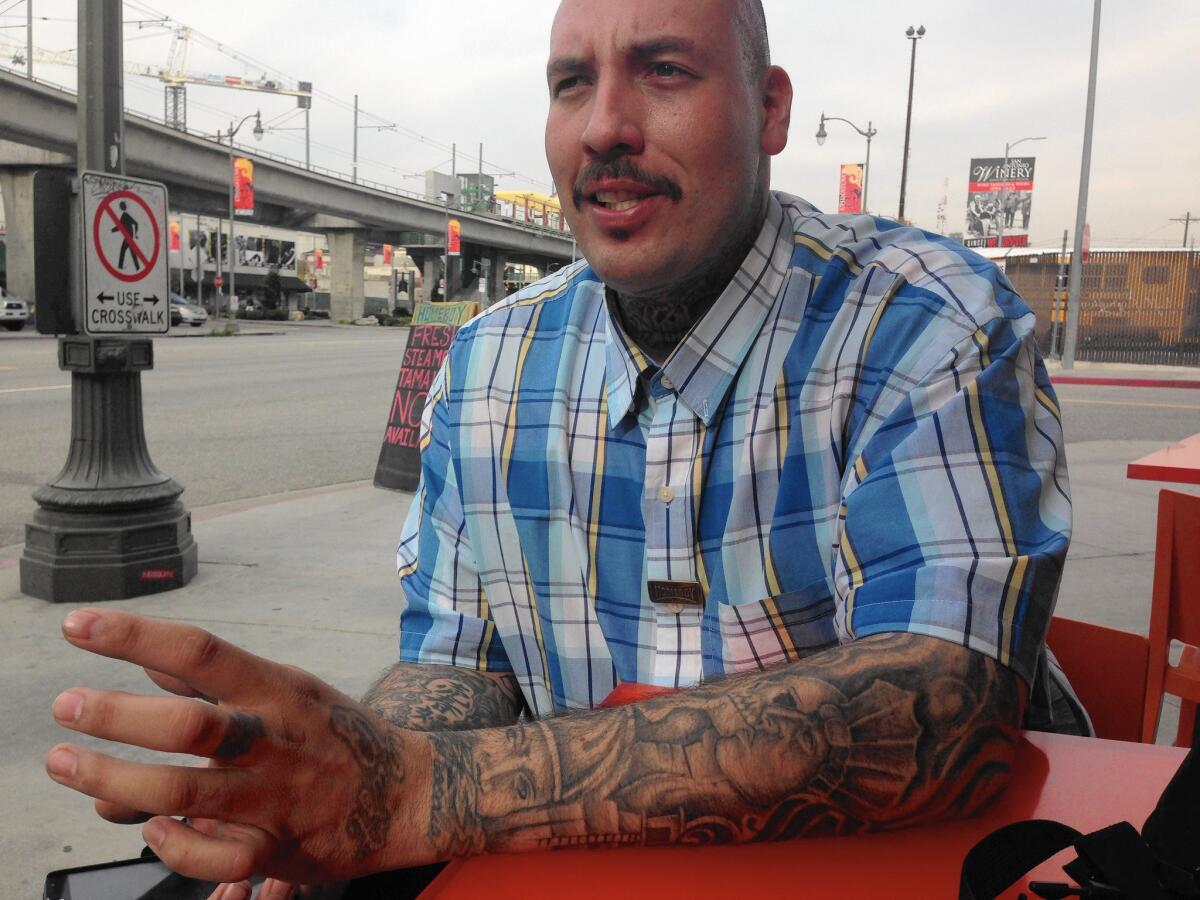 Rudy Martinez has given up the gang life and works security at Homeboy Industries.