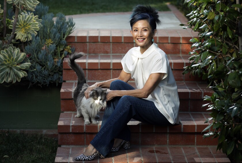 Actrice Tamlyn Tomita gefotografeerd in Glendale.