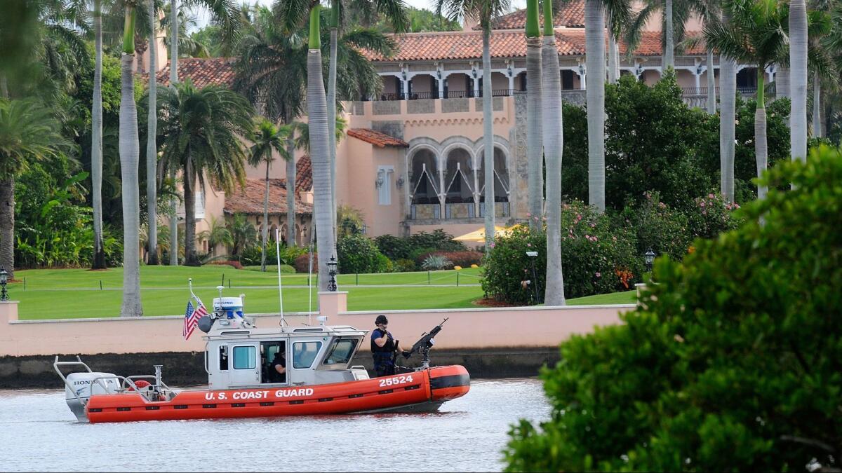 In November 2016, a Coast Guard boat passes through Mar-a-Lago, where then-President-elect Donald Trump was spending Thanksgiving.