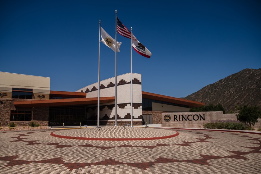 The Rincon Band of Luiseno Indians tribal government administration building in Valley Center.