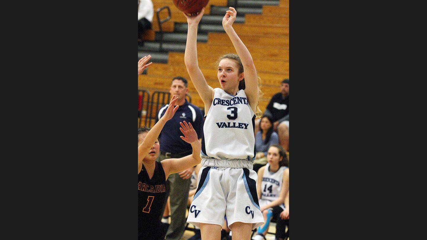 Photo Gallery: Crescenta Valley girls' basketball beats Arcadia and wins Pacific League