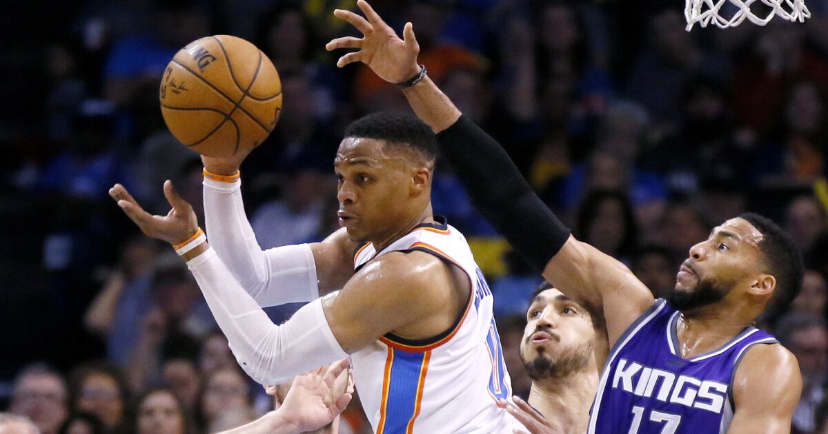 NBA: Russell Westbrook misses fifth straight triple-double, but Thunder ...